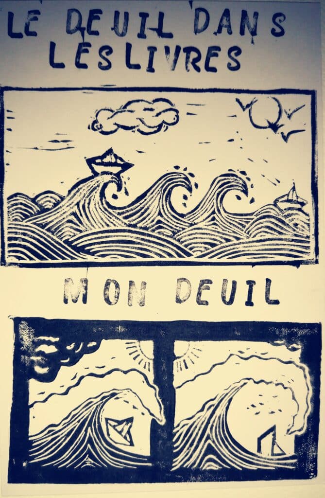 Témoignage d'histoire de deuil par Fanny, la linogravure