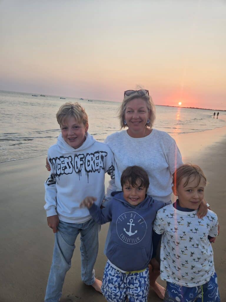 Partage de deuil de Caroline, Caroline et ses enfants